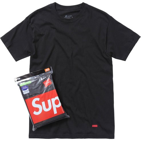Supreme Hanes Tagless Tees (3 Pack) Black - Verified Sneaker Boutique Wellington