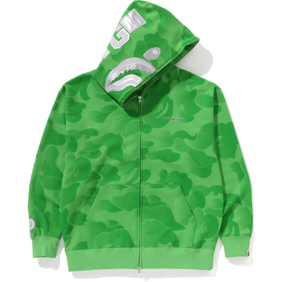 Bape Ink Camo Shark Zip Hoodie Green