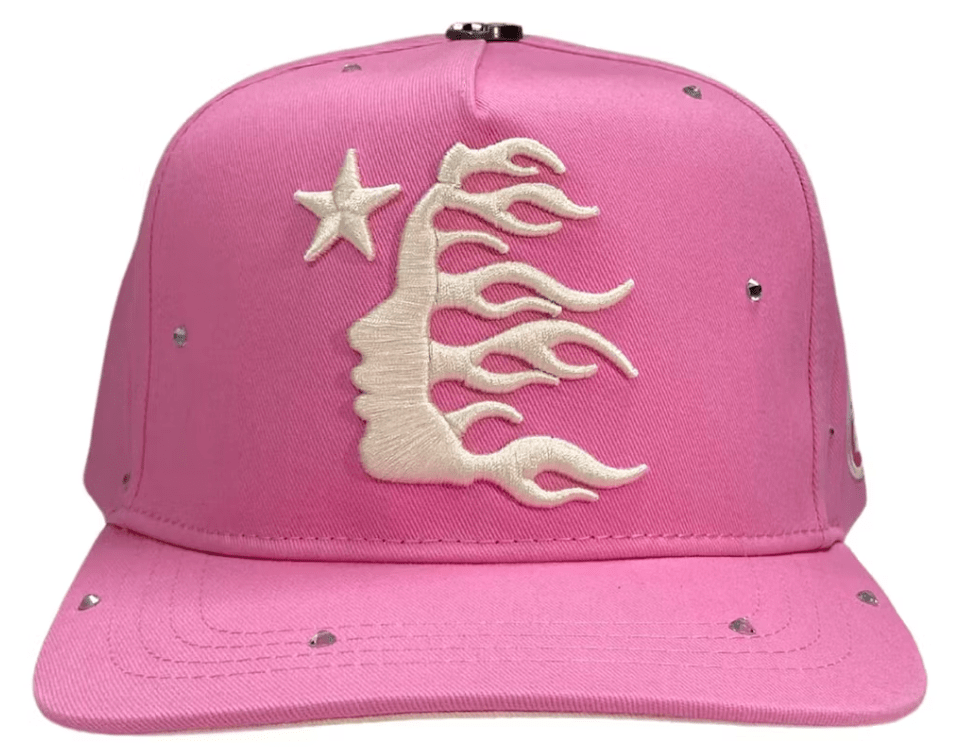 Hellstar OG Logo Rhinestone Snapback Hat Pink