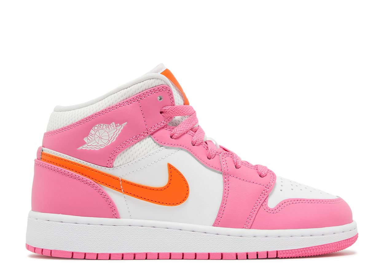 Air Jordan 1 Mid Pinksicle Safety Orange (GS)