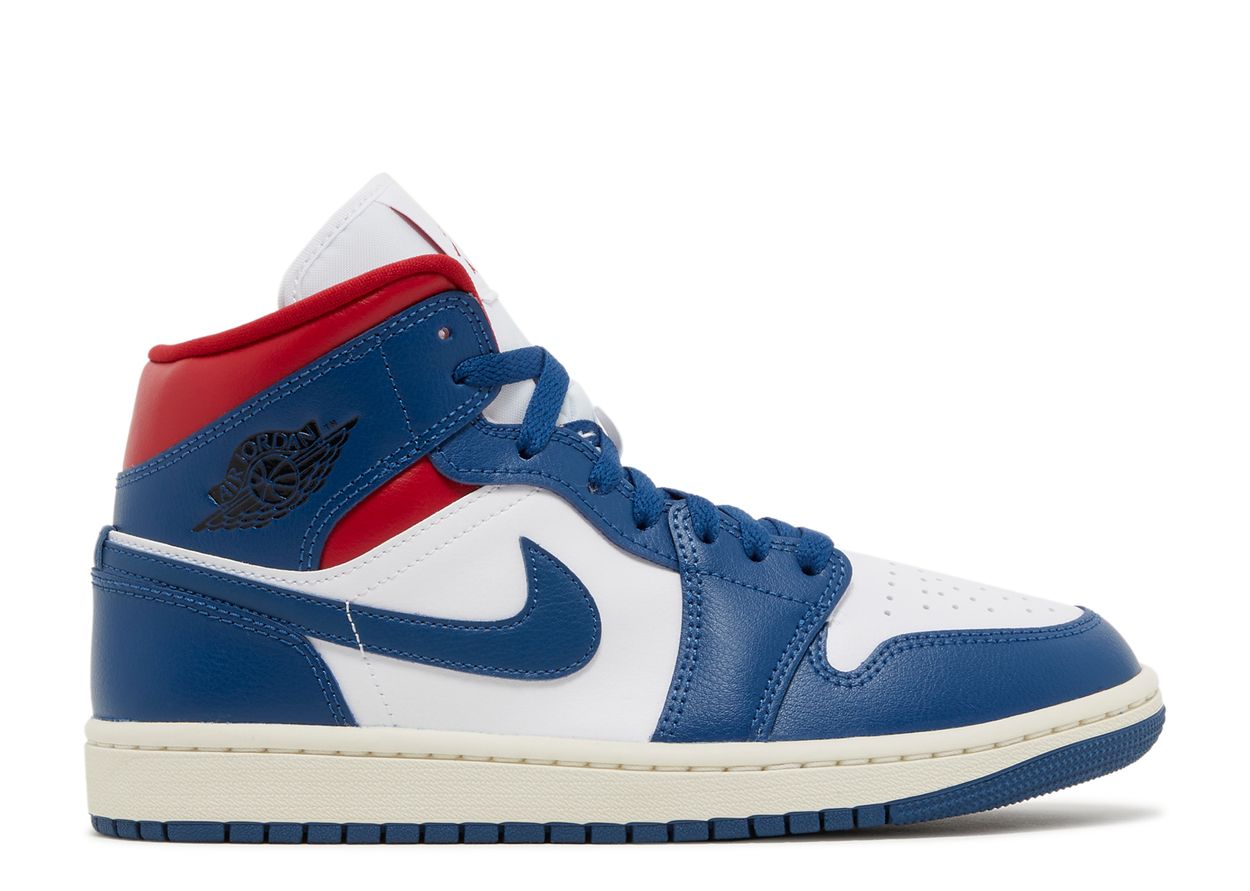 Air Jordan 1 Mid French Blue Gym Red (Women's) (No Box)