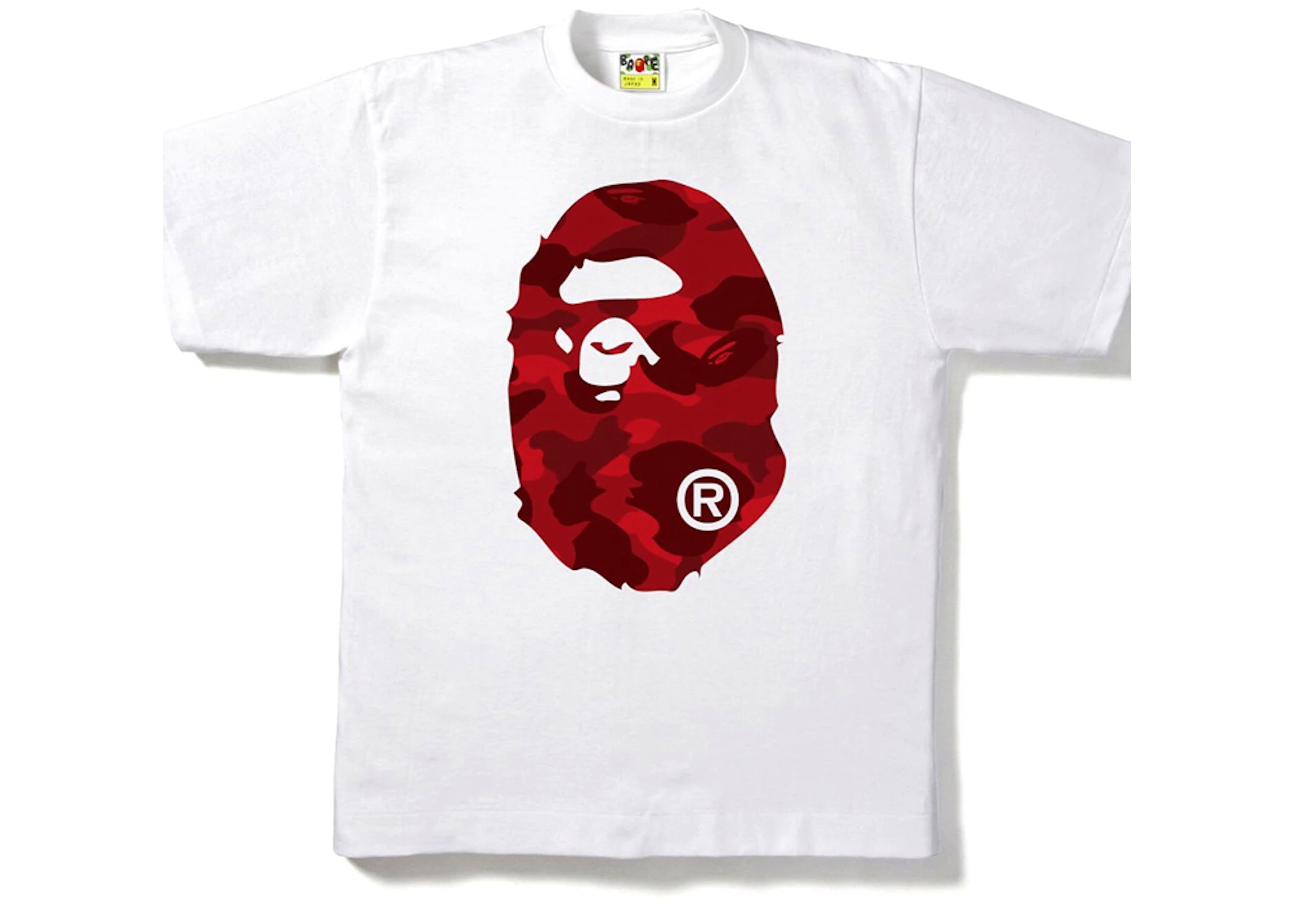 Bape Color Camo Big Ape Head Tee White/Red