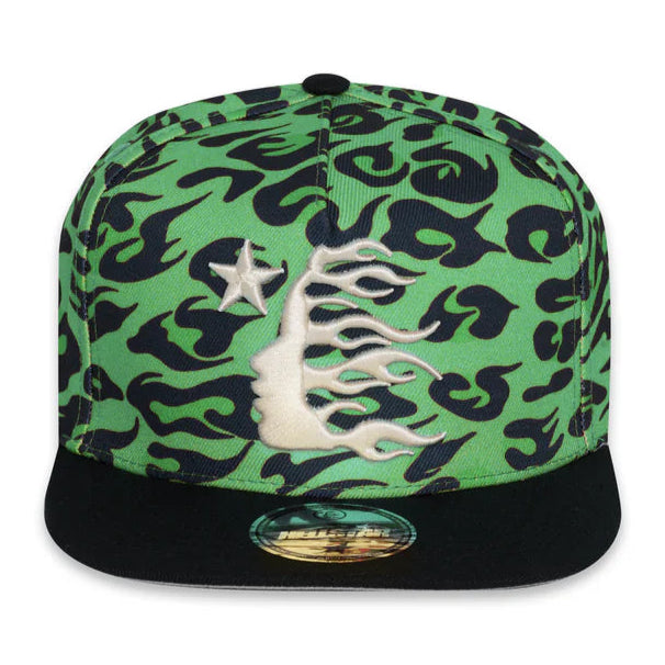 Hellstar Cheetah Print Snapback Hat Green