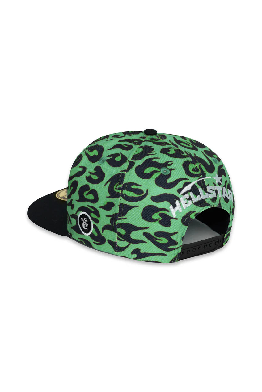Hellstar Cheetah Print Snapback Hat Green