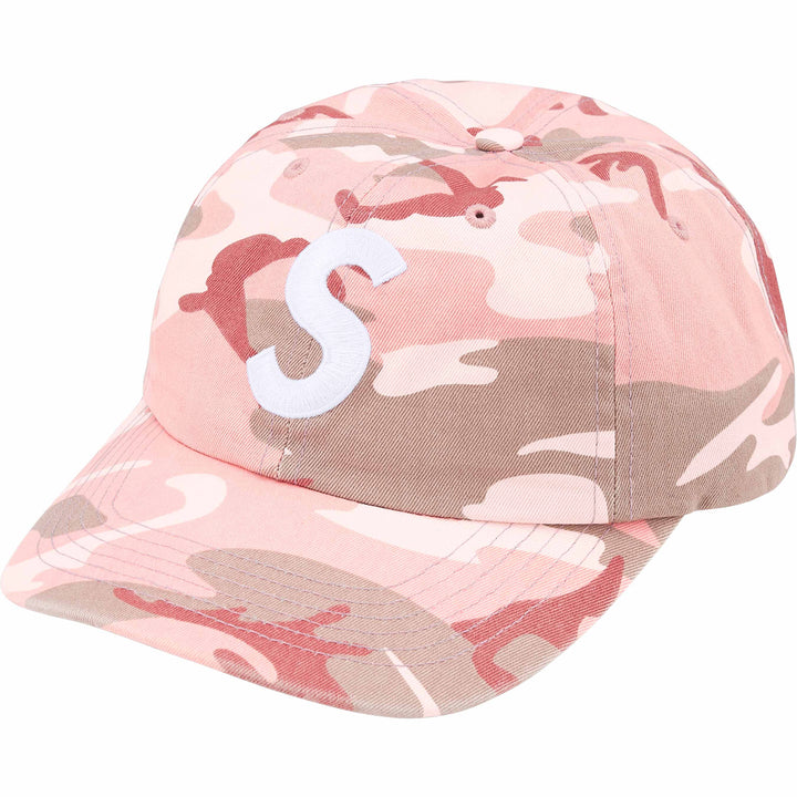 Supreme Pigment Coated S Logo 6-Panel Hat Pink Camo