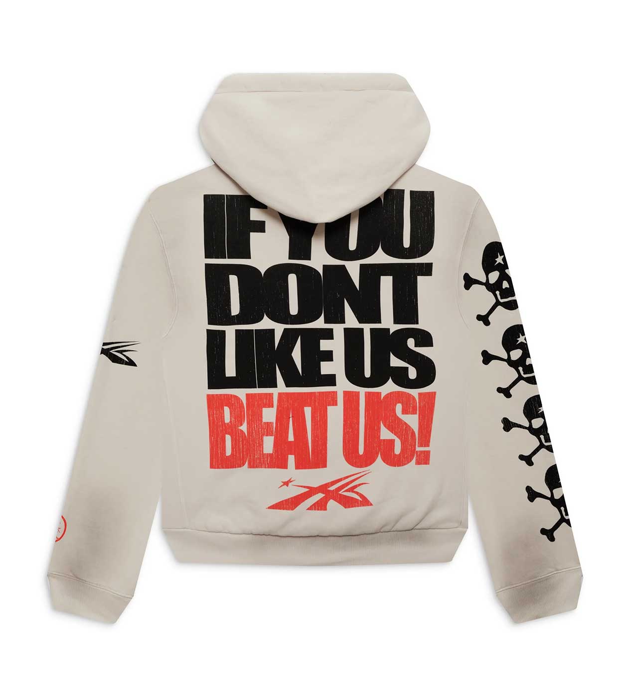 Hellstar If You Dont Like Us Beat Us Hoodie White