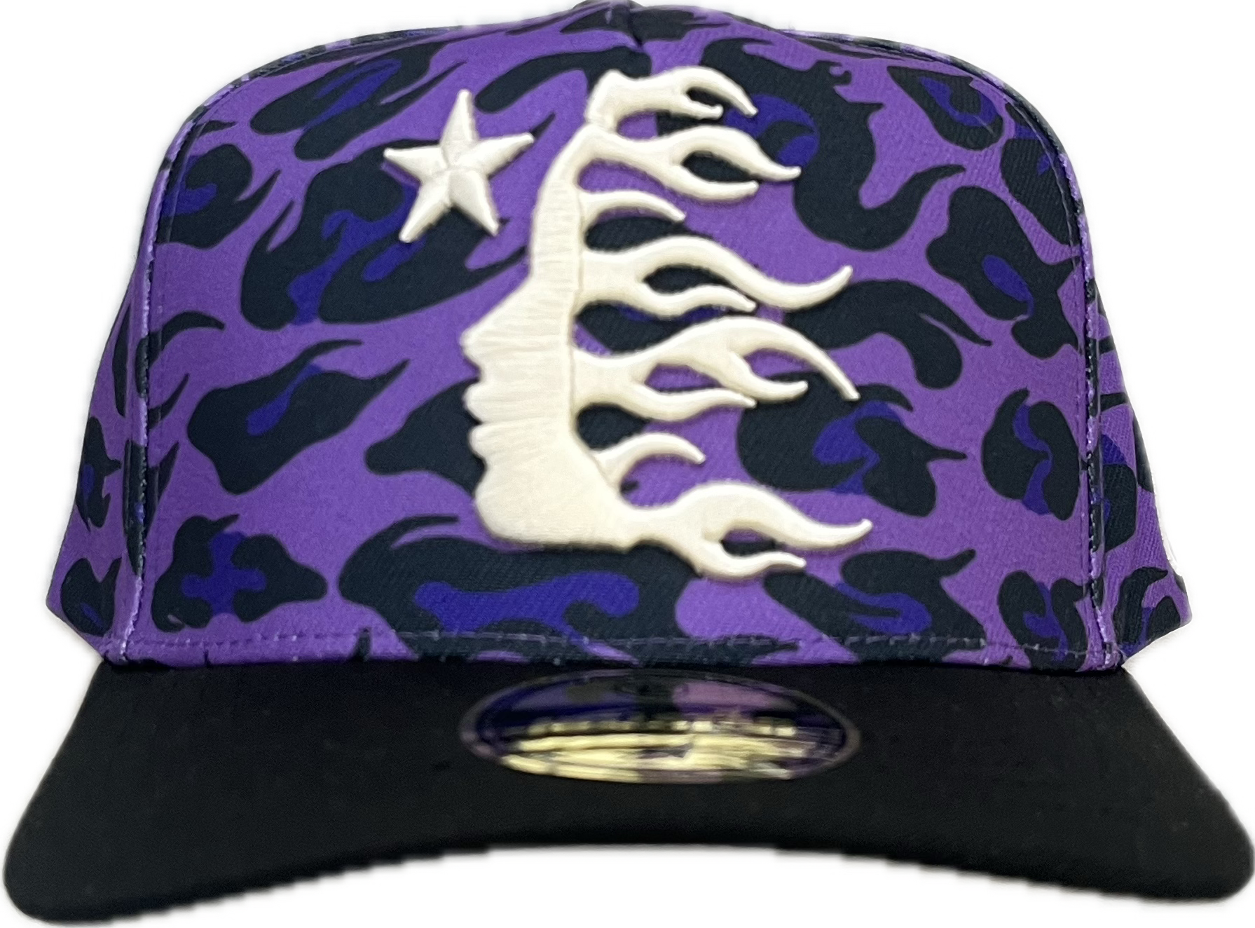 Hellstar Cheetah Print Snapback Hat Purple