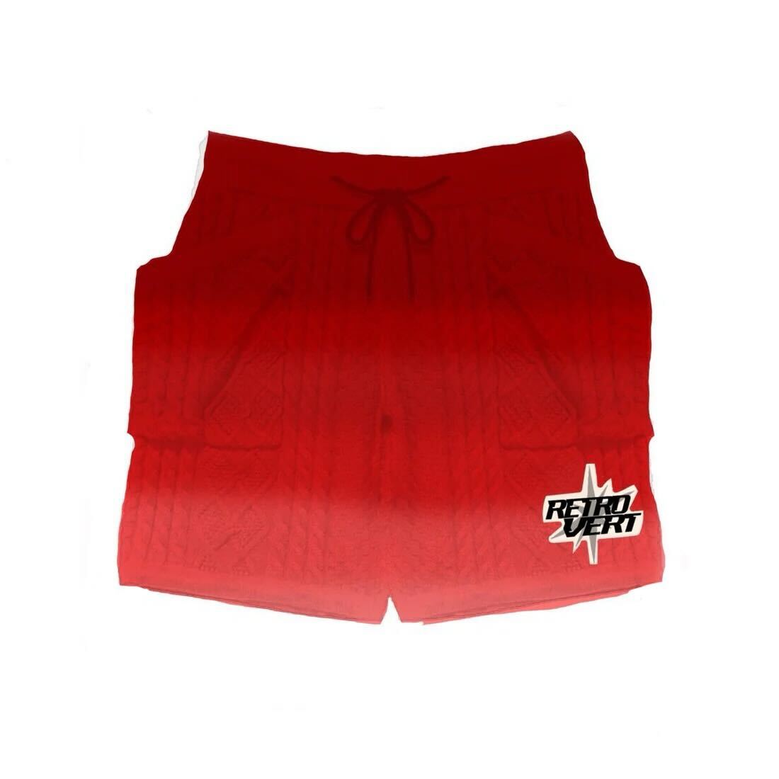 Retrovert Gradient Knitted Shorts Red