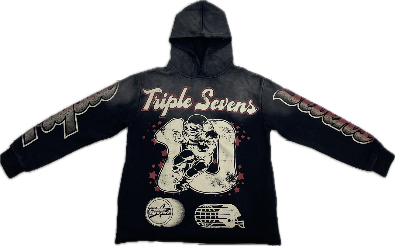 777 All-Star Hoodie Washed Black