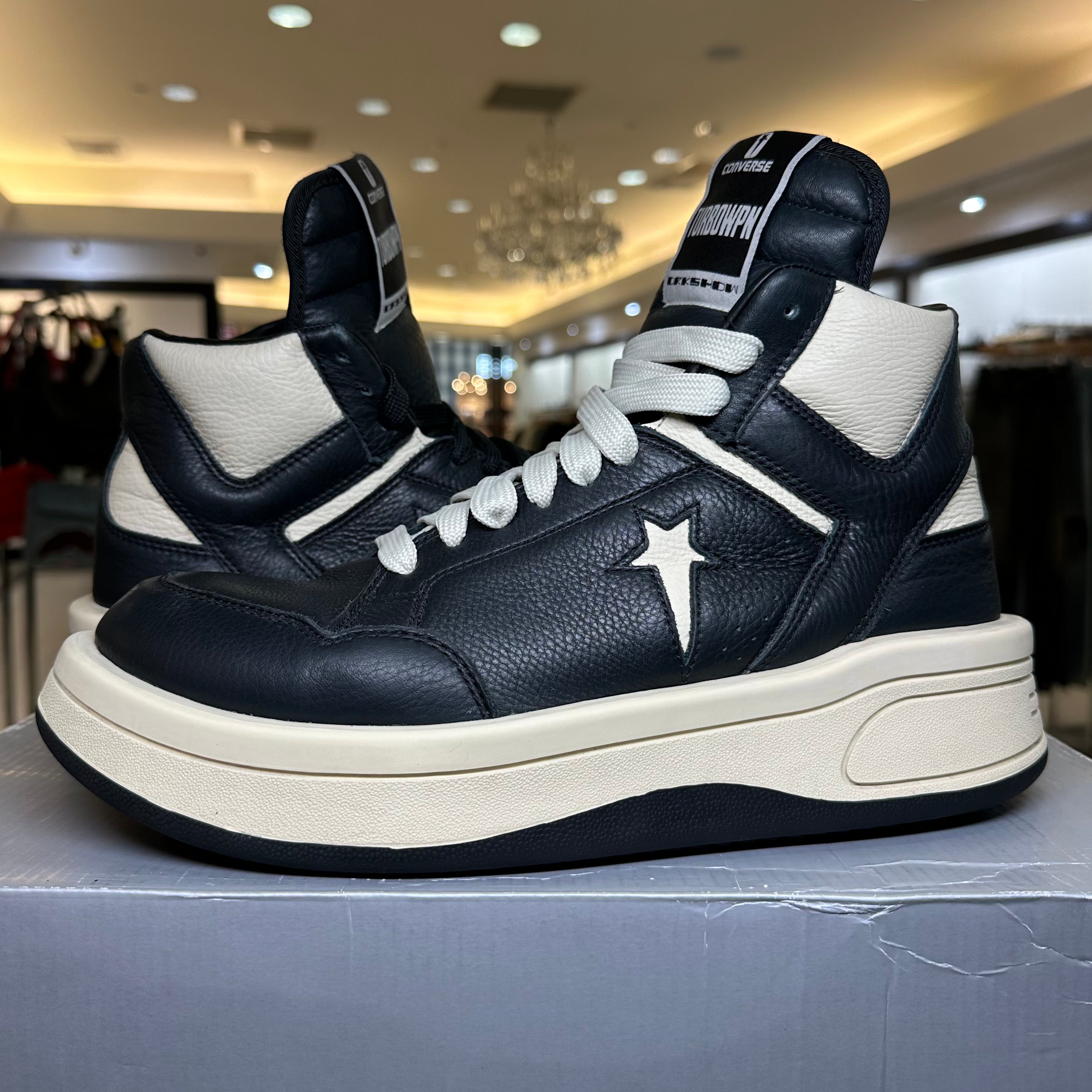 Converse TURBOWPN Mid Rick Owens DRKSHDW Black Cloud Cream (Pre-Owned)