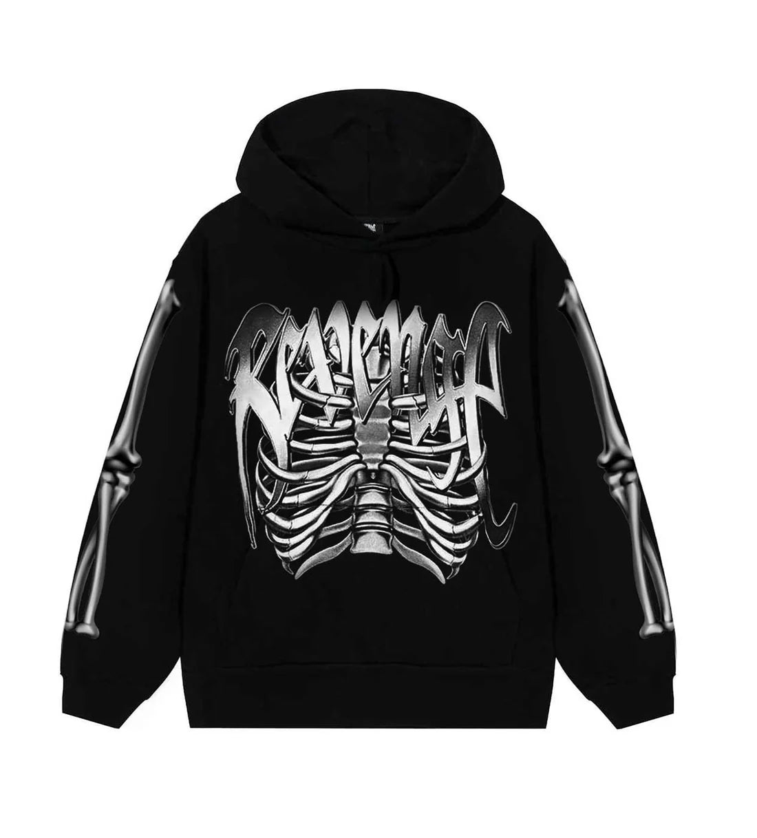 Revenge Chrome Skeleton Hoodie Black