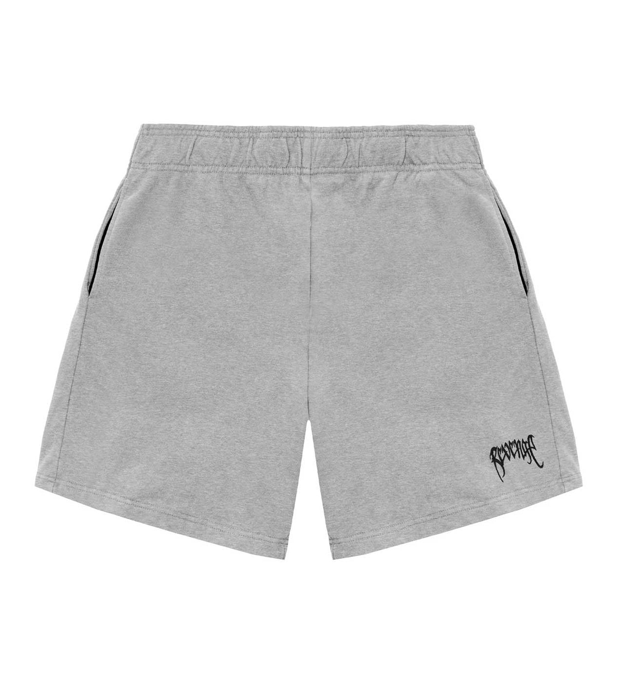 Revenge Embroidered Basic Shorts Grey