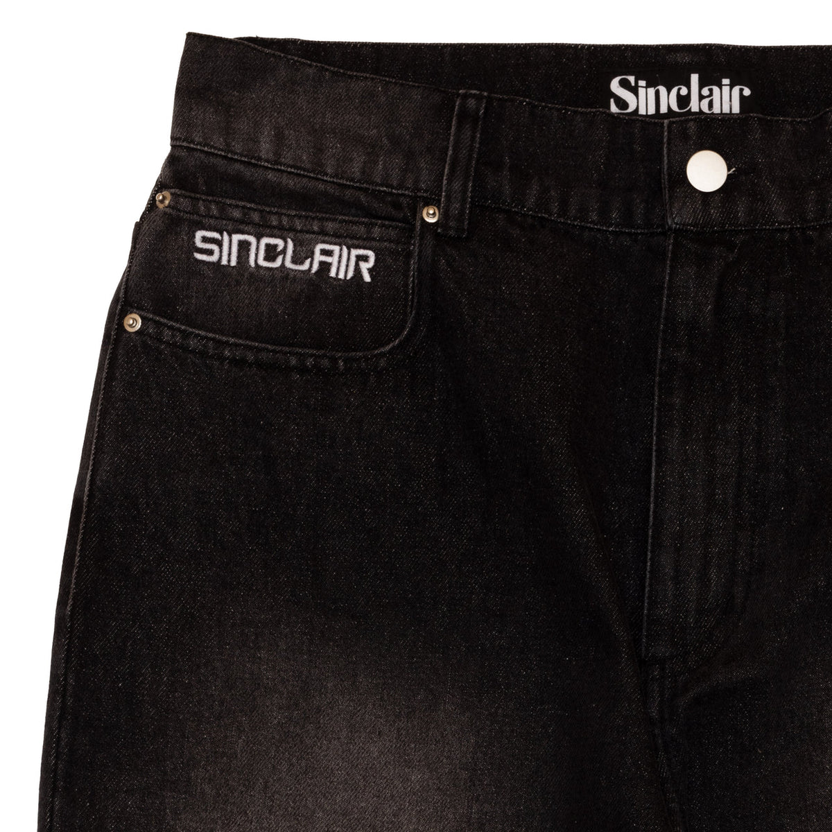 Sinclair Country Patched Denim Jean Washed Black