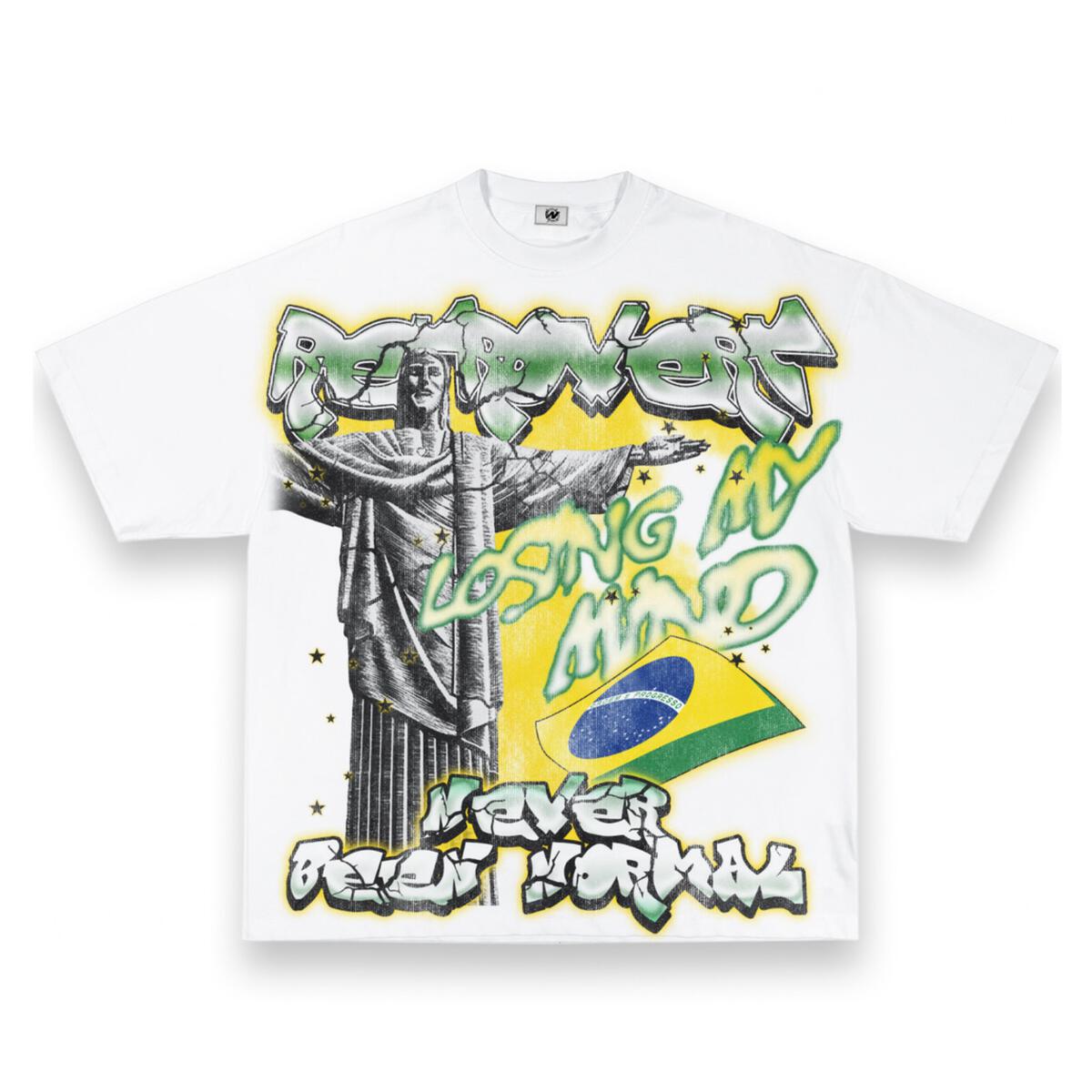 Retrovert Brazil T-Shirt White/ Green