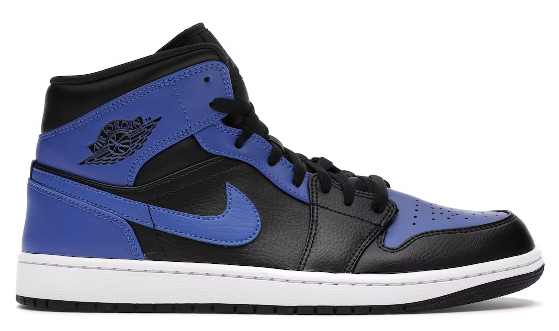 Air Jordan 1 Mid Hyper Royal Tumbled Leather