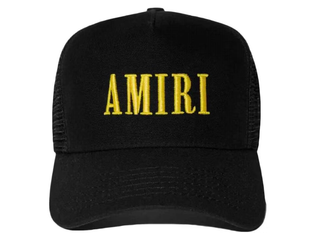 Amiri Core Logo Trucker Hat Black/Yellow