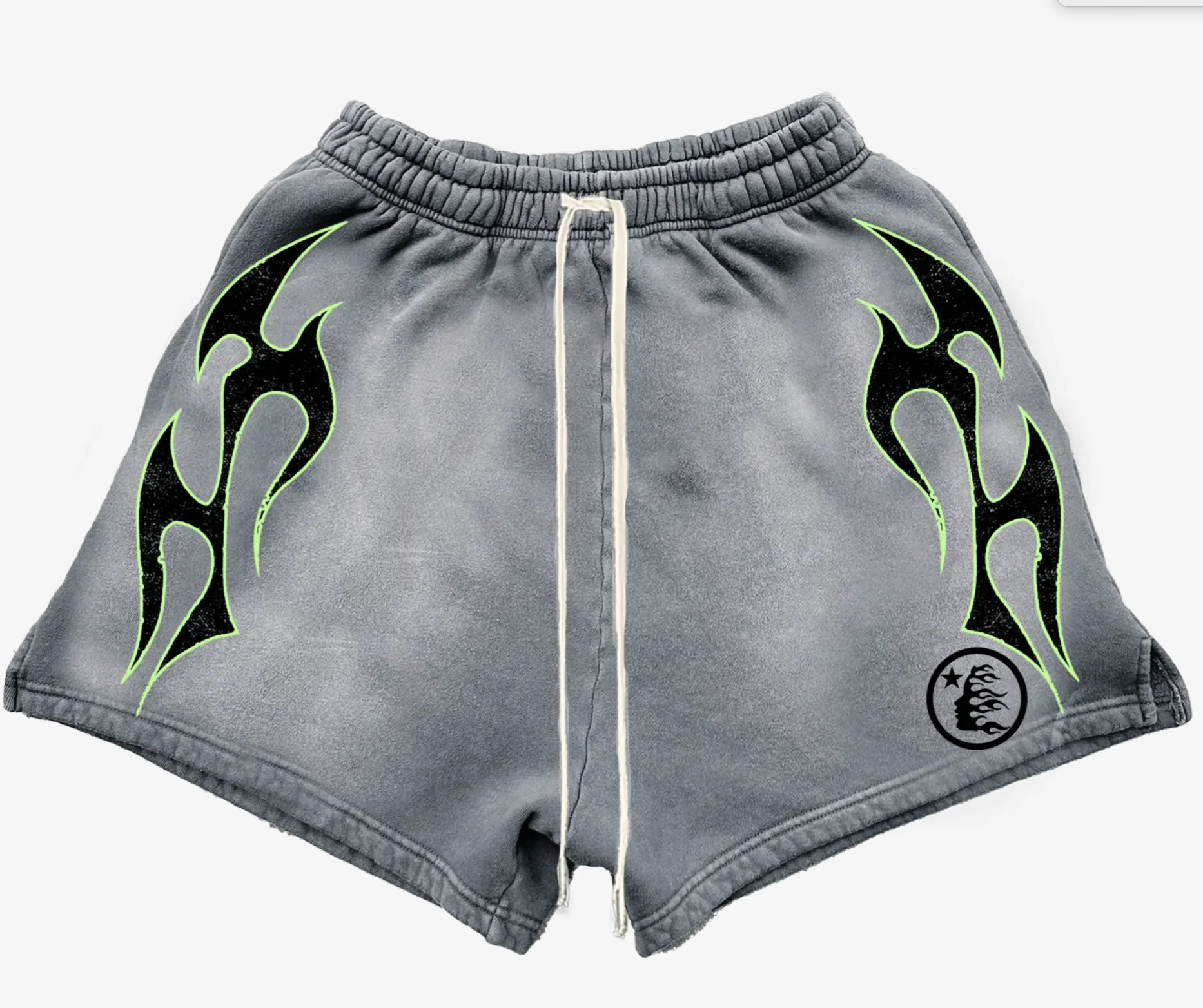 Hellstar Flame Shorts Grey