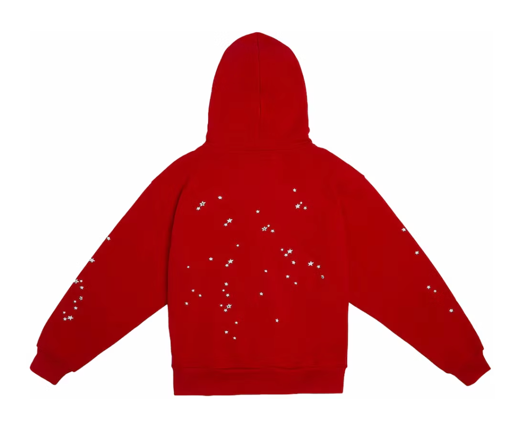 Sp5der Atlanta Zip Up Hoodie Red