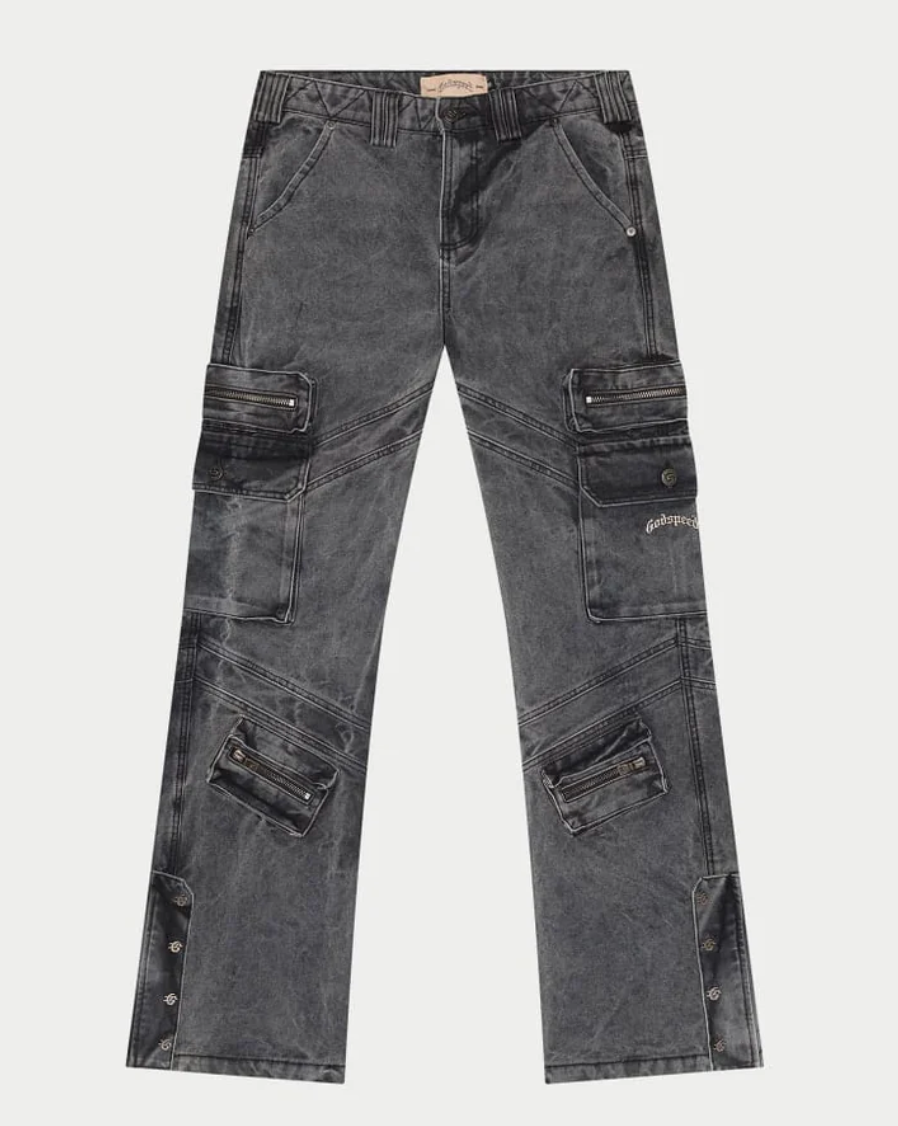 Godspeed Rockstar Flare Cargo Denim (Grey Wash)