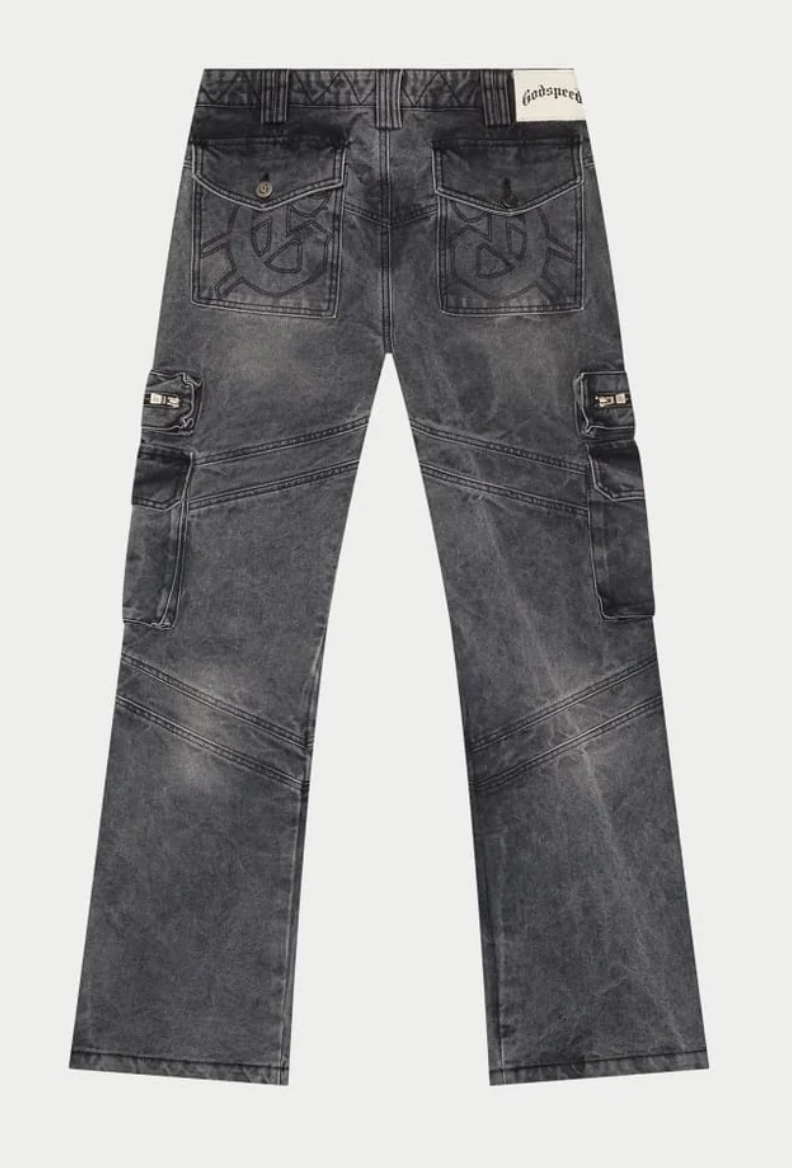 Godspeed Rockstar Flare Cargo Denim (Grey Wash)