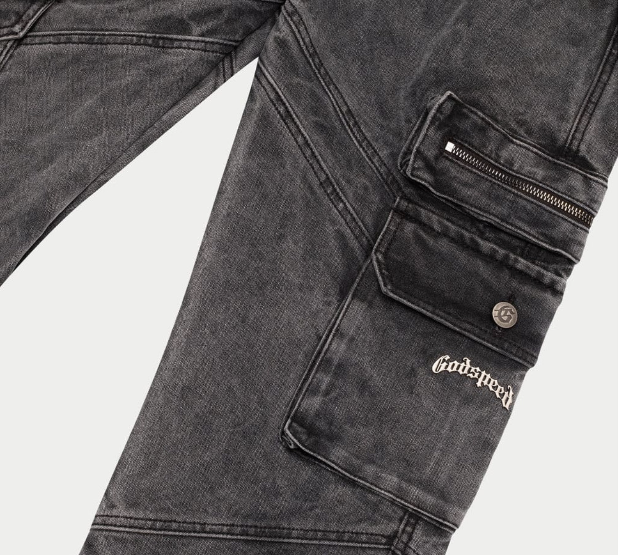 Godspeed Rockstar Flare Cargo Denim (Grey Wash)