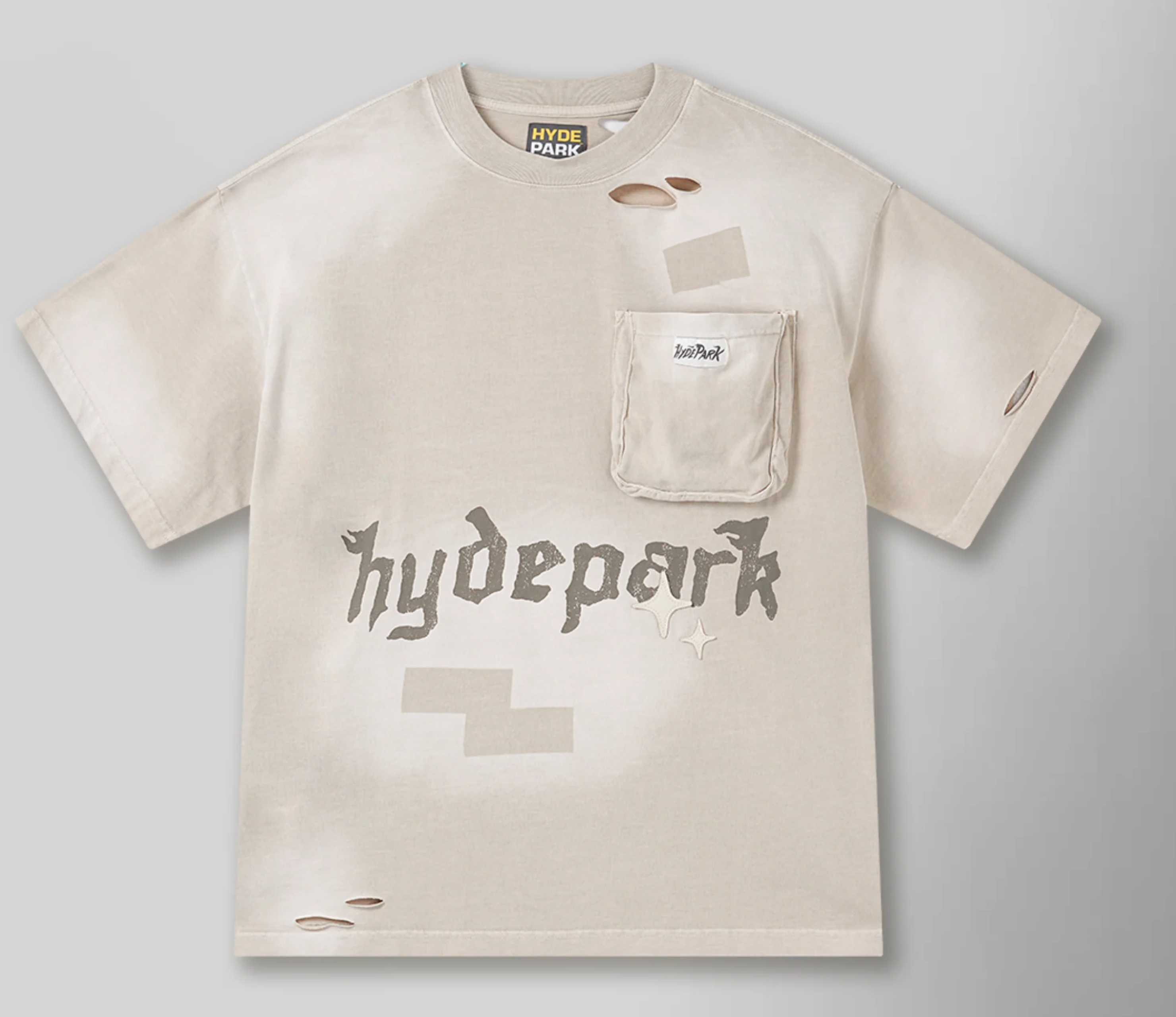Hyde Park Distressed Pocket Tee - Marble