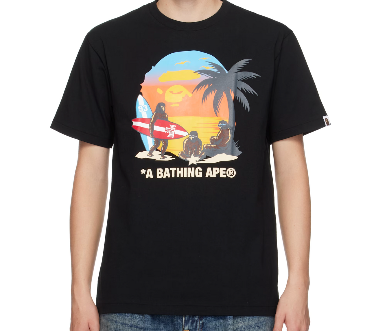 BAPE Sunset Beach Ape Head Tee Black