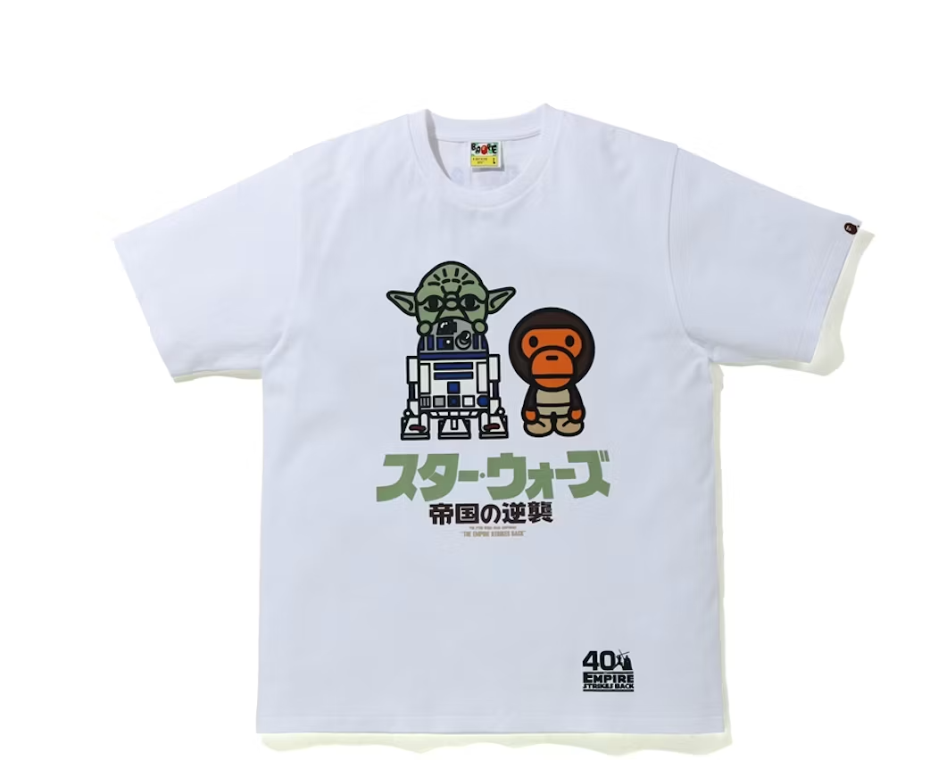 Bape X Star Wars Baby Milo & Yoda Tee White