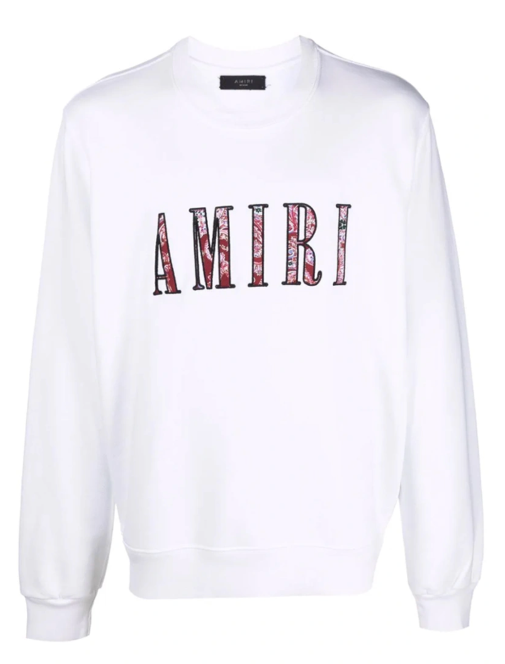 Amiri White Paisley Core Logo Crewneck Sweatshirt
