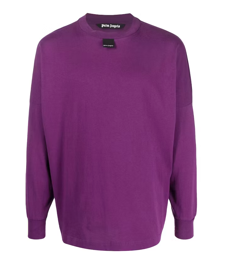 Palm Angels Oversized Blurry Logo Long-Sleeve T-Shirt Purple/Black