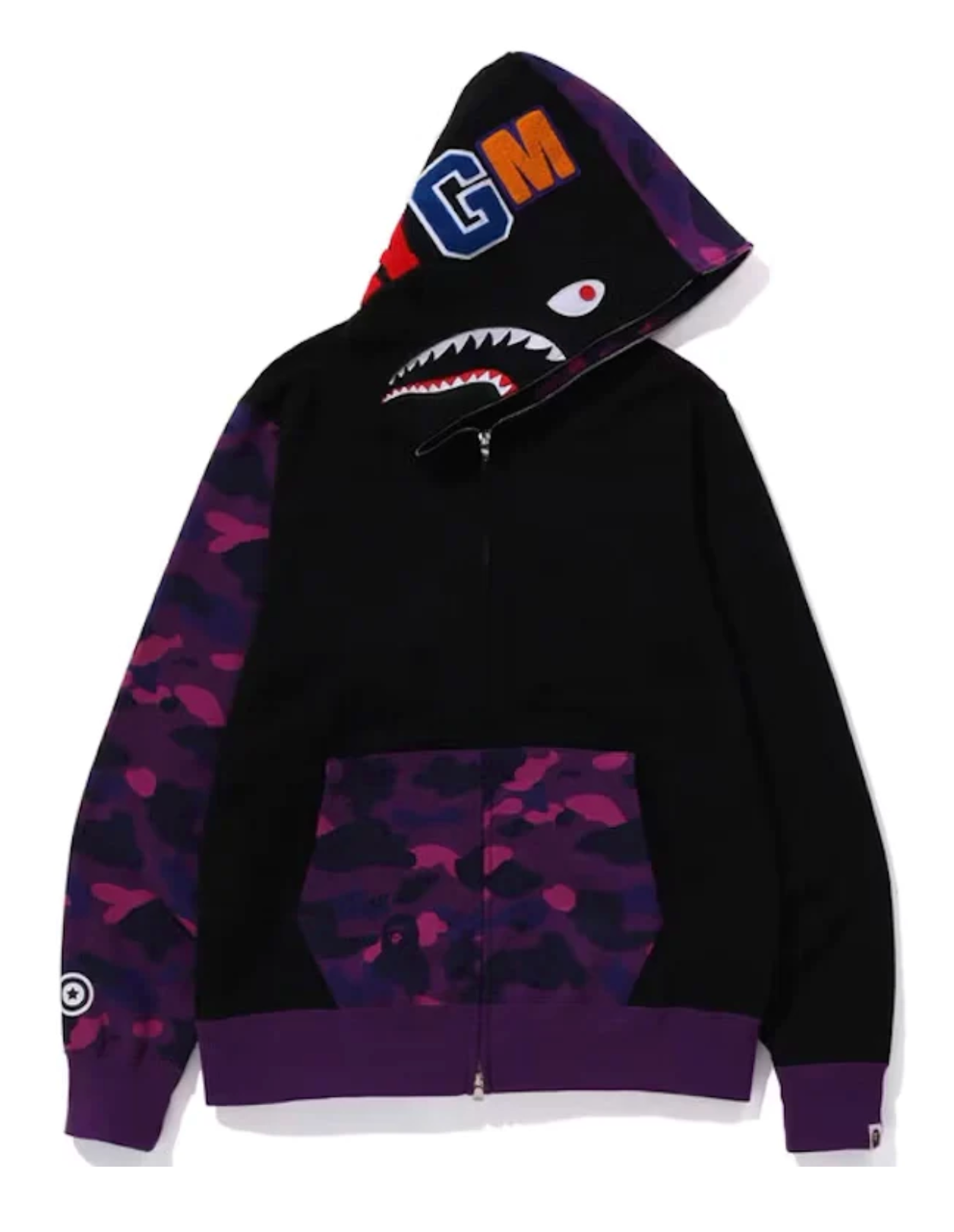 Bape Color Camo Shark Full Zip Hoodie (FW23) Purple