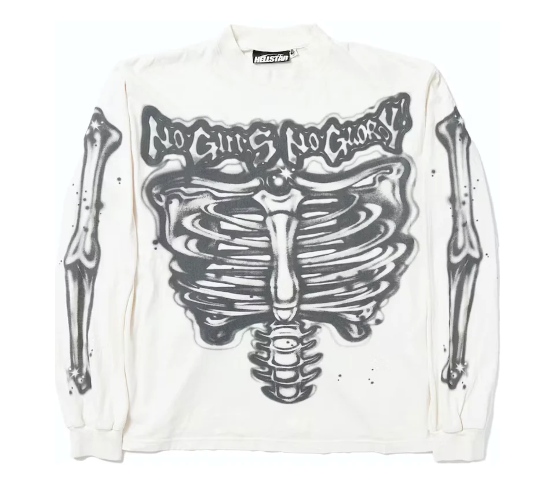 Hellstar Airbrushed Bones Long Sleeve White