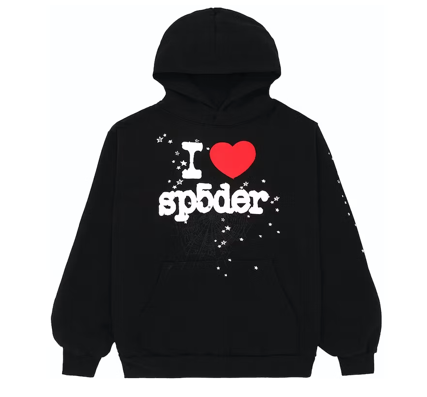 Sp5der I Heart SP5 Souvenir Hoodie Black