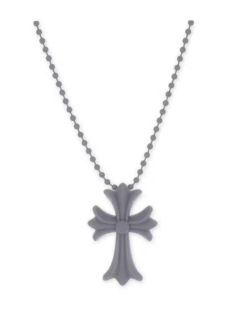 Chrome Hearts Silicone Cross Necklace Grey