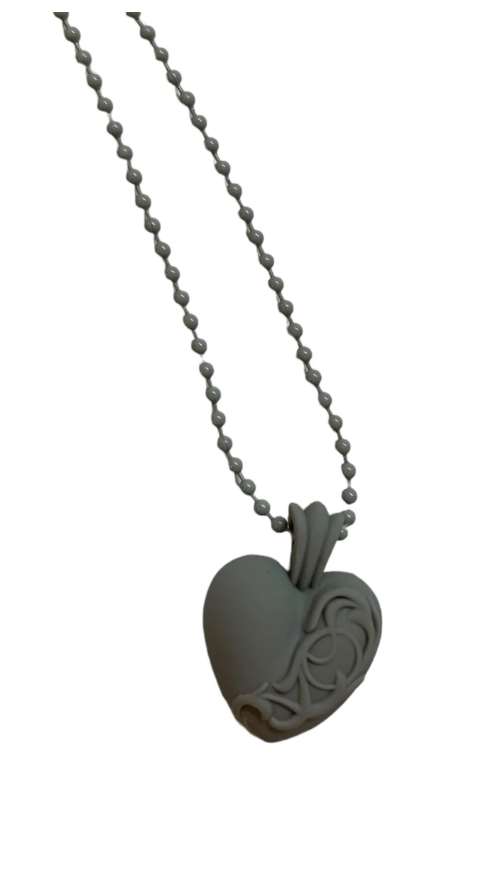 Chrome Hearts Silicone Heart Necklace Grey