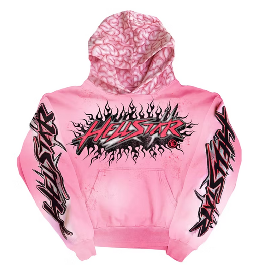 Hellstar Brainwashed Hoodie With Brain Pink