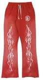 Hellstar Flare Sweatpants Red