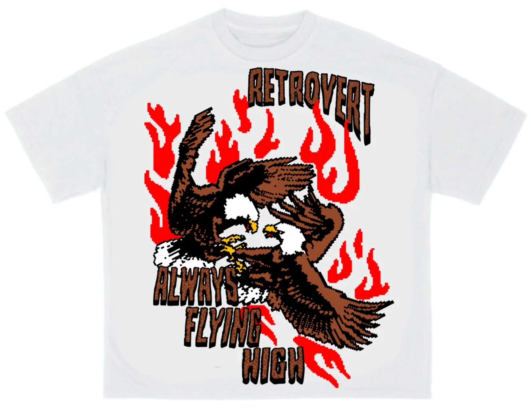 Retrovert Red Fire Bird T-Shirt