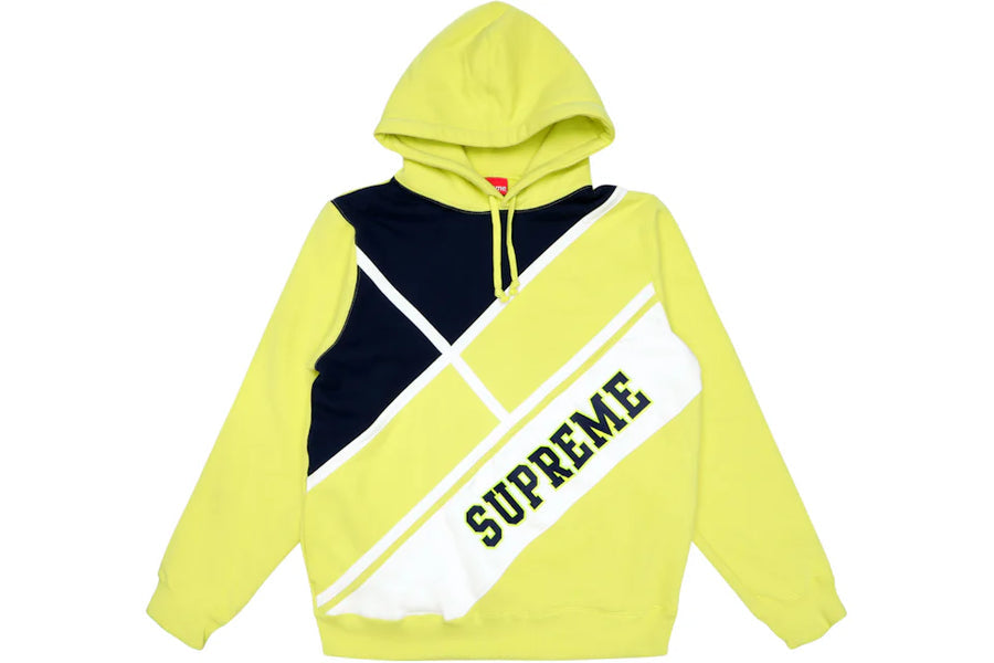 Supreme Diagonal Hooded Sweatshirt Lemon