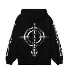 Revenge Chrome Skeleton Hoodie Black