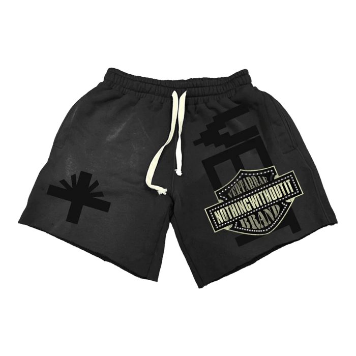 Vertabrae Black Double Emblem Shorts