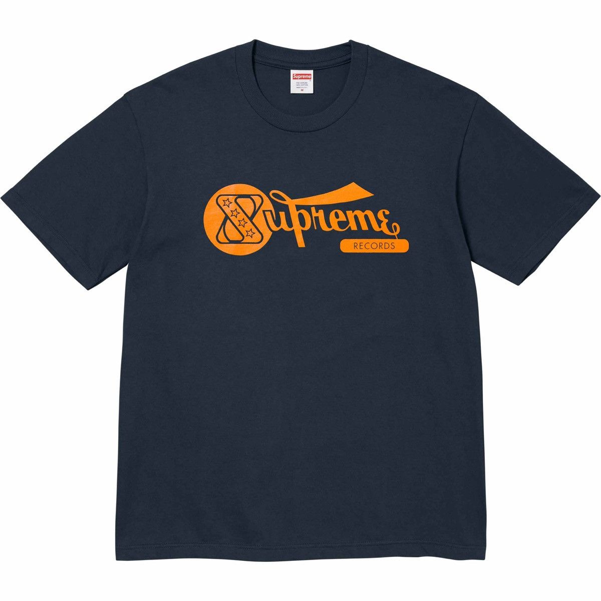 Supreme Records Logo Tee Short Sleeve Navy T-Shirt