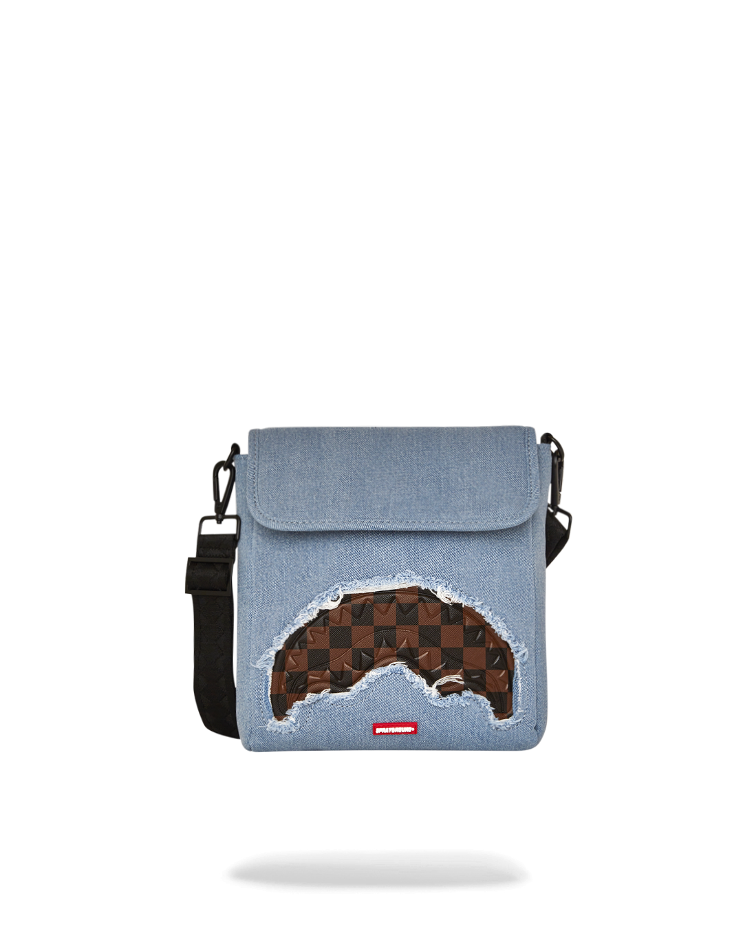 Sprayground Denim Shark Messenger Sling