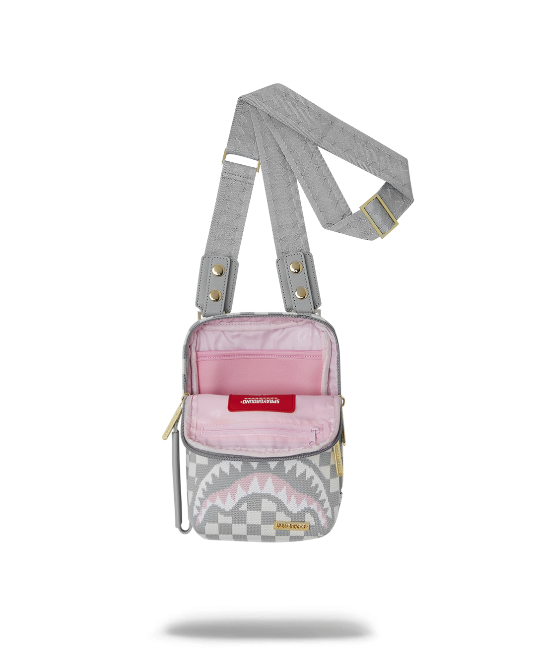 Sprayground Knit Sharks In Paris In Cream OG Sling