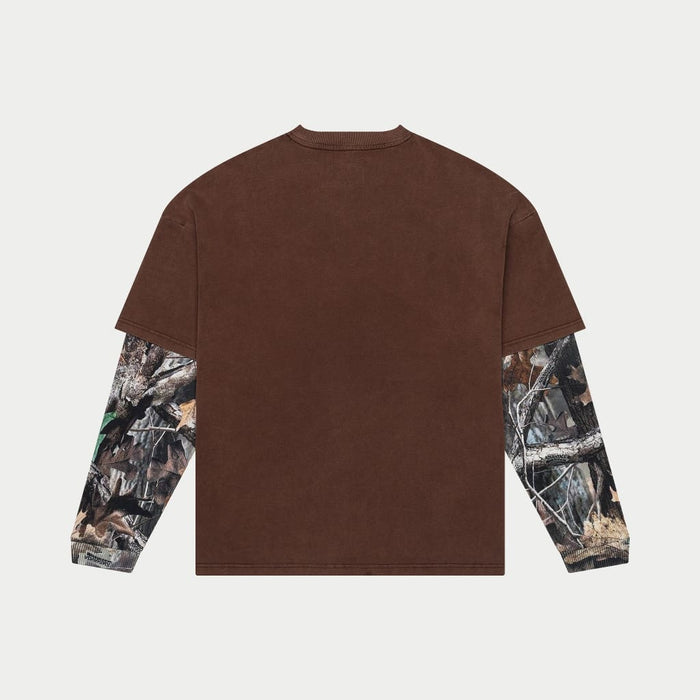 Godspeed Gone Fishing Layered T-Shirt Brown