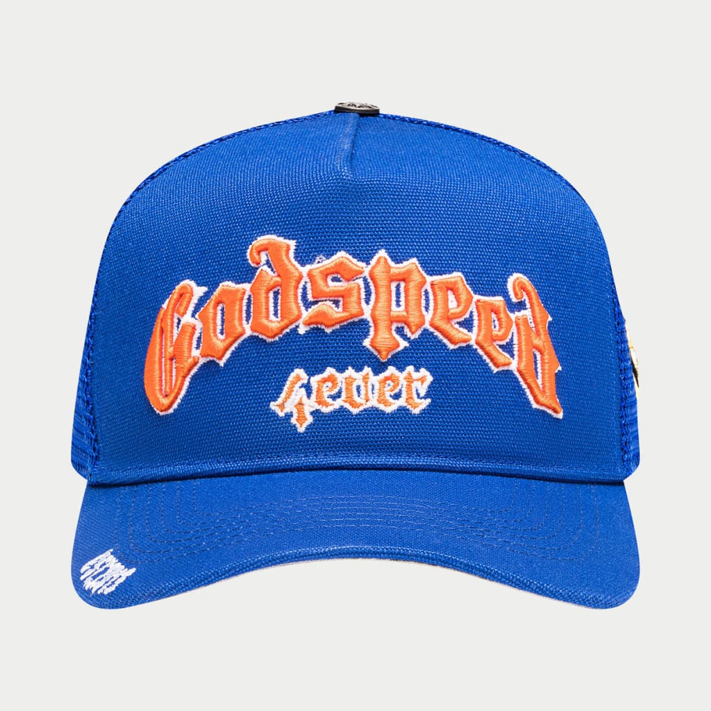 Godspeed Forever Trucker Hat (Blue/Orange)