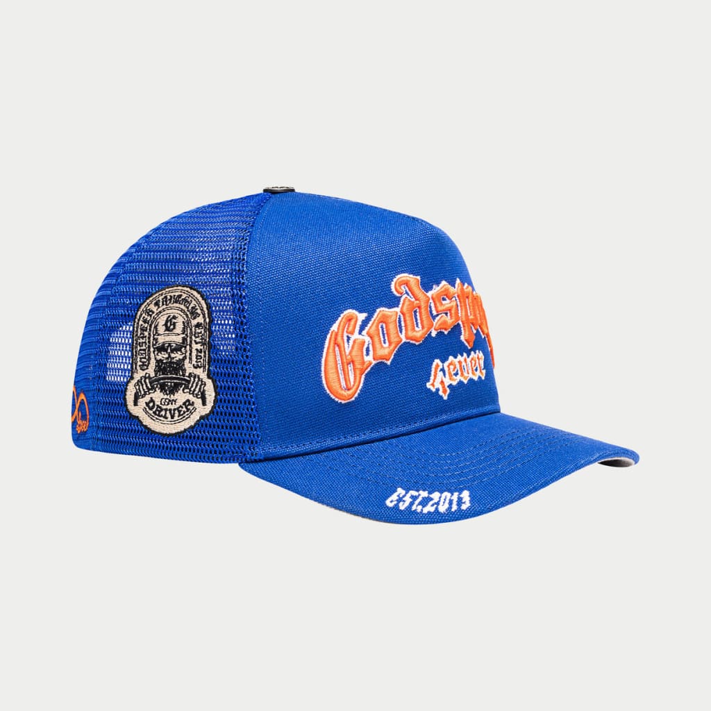 Godspeed Forever Trucker Hat (Blue/Orange)