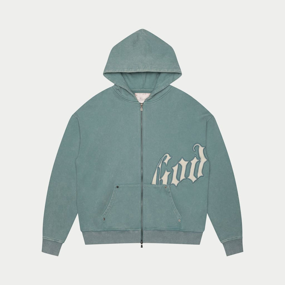 Godspeed Sea Foam Washed Zip Up Hoodie