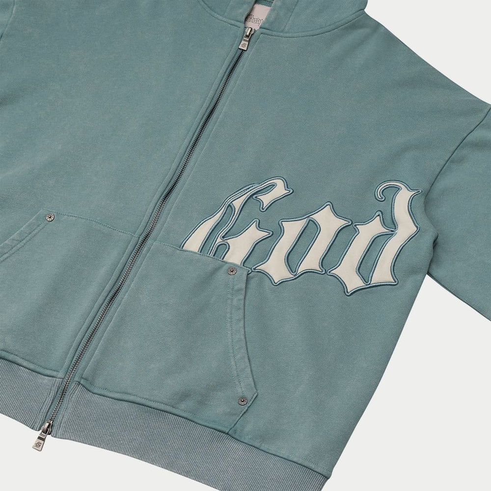 Godspeed Sea Foam Washed Zip Up Hoodie