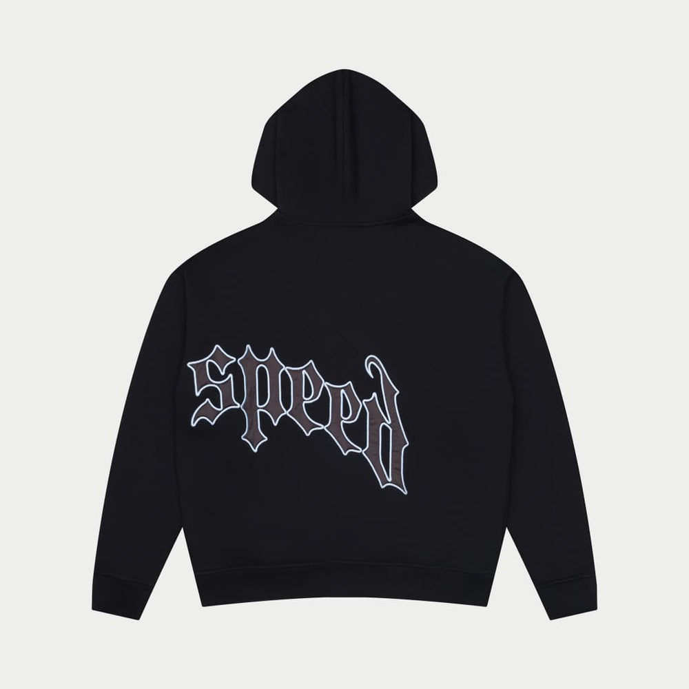 Godspeed Zip Up Hoodie V2 (Black/Light Blue)